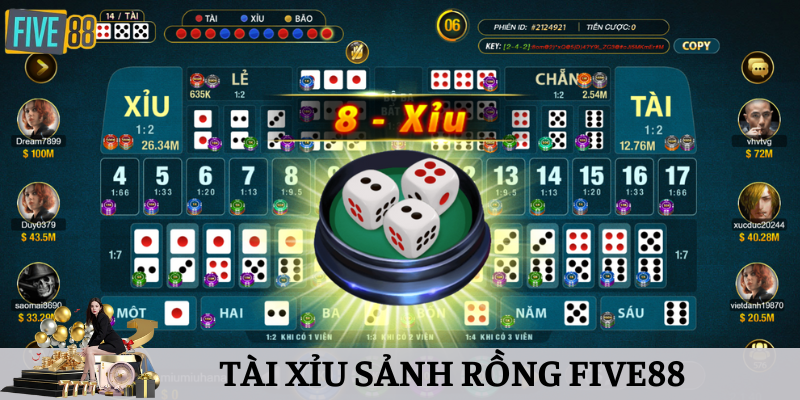 7 cửa cược trong tài xỉu sảnh rồng Five88