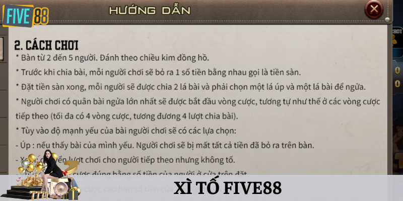 Cách chơi xì tố five88 chi tiết